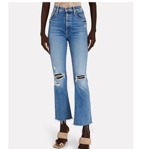 MOTHER The Tripper Ankle Fray Jeans in Blue